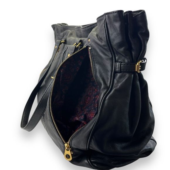 Marc By Marc Jacobs RARE Petal To The Metal Black Leather Gold Bird Tote Purse - Picture 8 of 16